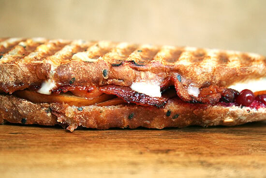 bacon, pear and cheddar panini bacon, pear and cheddar panini