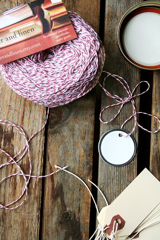 Baker's twine — everyone should have some on hand this time of year. I love this stuff. A little baker's twine is all a Ball jar or a cellophane bag or a metal-ringed gift tag needs to become holiday-ready. Order yours today! I found mine on Etsy from Paper and Linen. // alexandracooks.com Baker's twine — everyone should have some on hand this time of year. I love this stuff. A little baker's twine is all a Ball jar or a cellophane bag or a metal-ringed gift tag needs to become holiday-ready. Order yours today! I found mine on Etsy from Paper and Linen. // alexandracooks.com