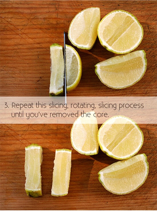 cutting a lemon for garnish, step 3 cutting a lemon for garnish, step 3
