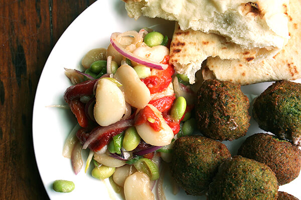 falafel, with lima bean salad falafel, with lima bean salad