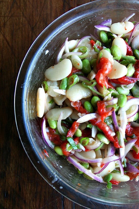 lima bean and roasted red pepper salad lima bean and roasted red pepper salad