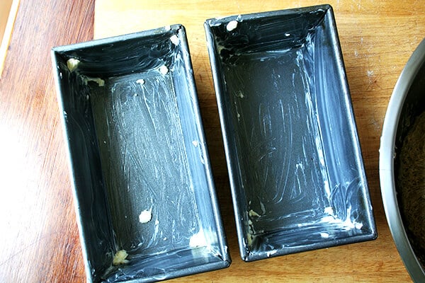 generously buttered loaf pans generously buttered loaf pans