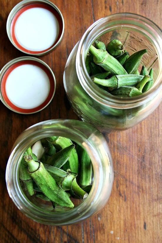okra in ball jars okra in ball jars