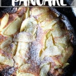 Just-baked big apple pancake.