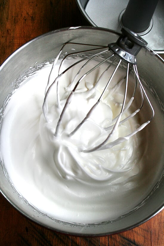 egg whites, beaten egg whites, beaten