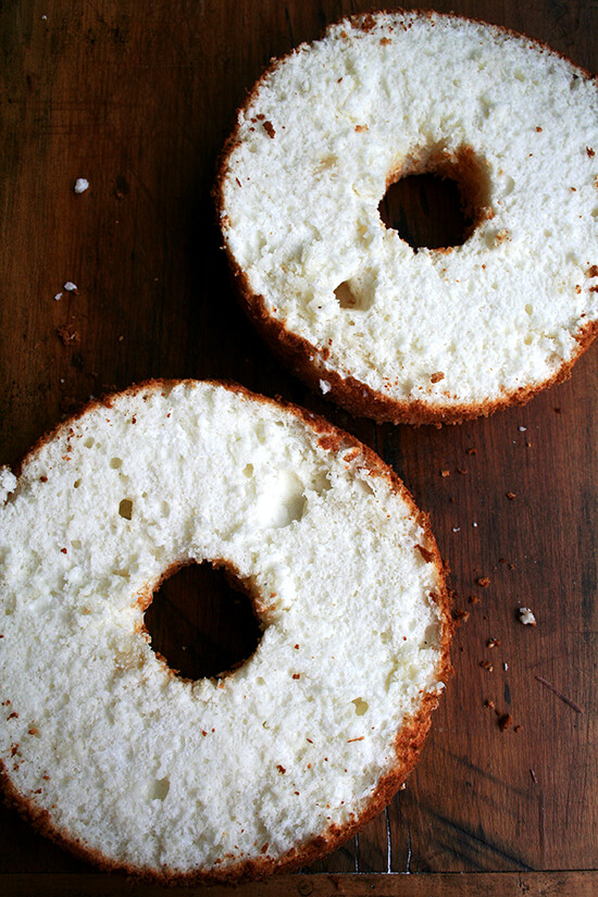 halved angel food cake halved angel food cake