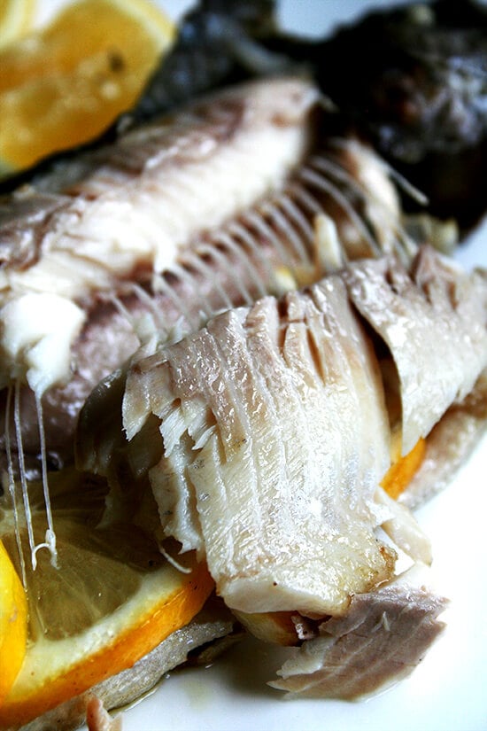 In grilled trout, when the skin crisps, and the meat flakes off the tiny delicate skeleton, tasting not a bit dry or fishy just fresh and delicious, never am I happier. This meal has become a recent favorite. Greens beans, needing nothing more than a three-minute steam and a drizzling of olive oil, freshly squeezed lemon, salt and pepper, are so good right now. And this brown butter orzo "risotto," is a long-time favorite.So easy, so delicious. // alexandracooks.com In grilled trout, when the skin crisps, and the meat flakes off the tiny delicate skeleton, tasting not a bit dry or fishy just fresh and delicious, never am I happier. This meal has become a recent favorite. Greens beans, needing nothing more than a three-minute steam and a drizzling of olive oil, freshly squeezed lemon, salt and pepper, are so good right now. And this brown butter orzo "risotto," is a long-time favorite.So easy, so delicious. // alexandracooks.com