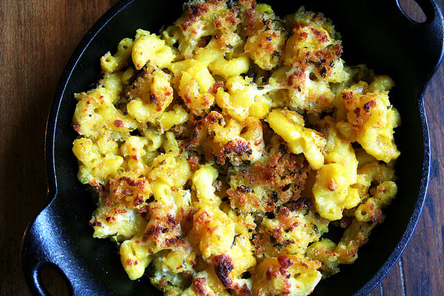 Made with a thin bechamel infused with saffron — the classic seasoning of risotto milanese — this macaroni and cheese shares all of the crispy-creamy goodness of arancini but without all the fuss. // alexandracooks.com Made with a thin bechamel infused with saffron — the classic seasoning of risotto milanese — this macaroni and cheese shares all of the crispy-creamy goodness of arancini but without all the fuss. // alexandracooks.com