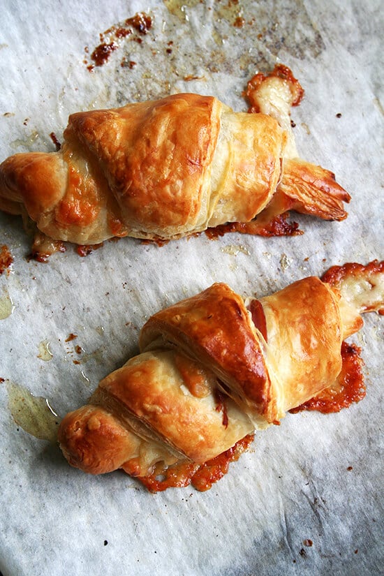 baked croissants after a night in the fridge