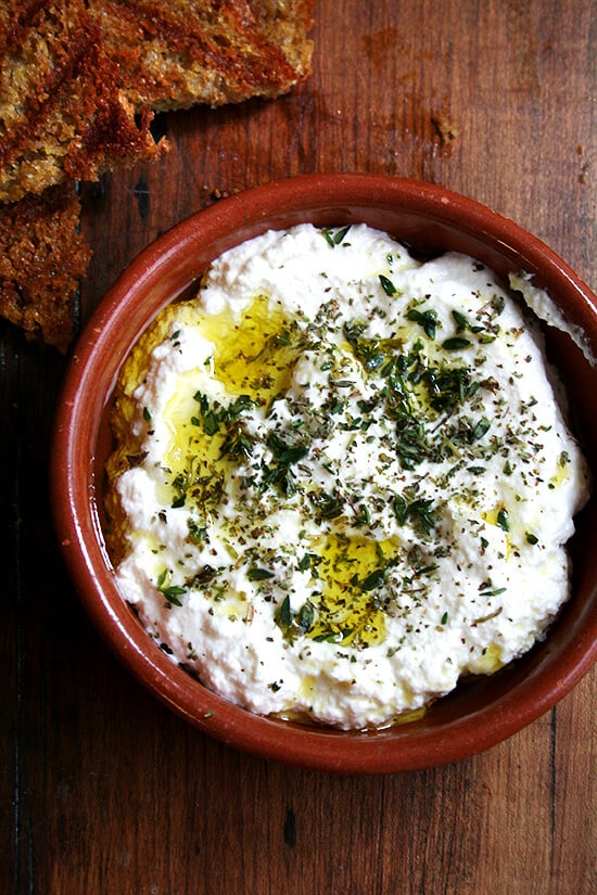 Fresh ricotta pairs so well with grilled bread -- there's something about the combination of cool and creamy with smoky and charred. These little embellishments go a long way, and if you've never tried any of them or haven't yet tried making homemade ricotta, try it now. // alexandracooks.com Fresh ricotta pairs so well with grilled bread -- there's something about the combination of cool and creamy with smoky and charred. These little embellishments go a long way, and if you've never tried any of them or haven't yet tried making homemade ricotta, try it now. // alexandracooks.com