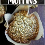 An overhead shot of a millet muffin.