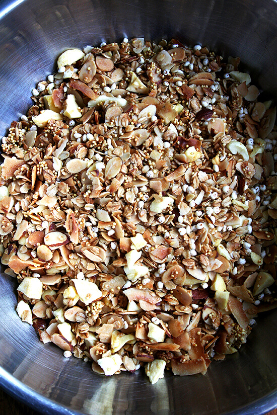 with puffed millet & dried apple