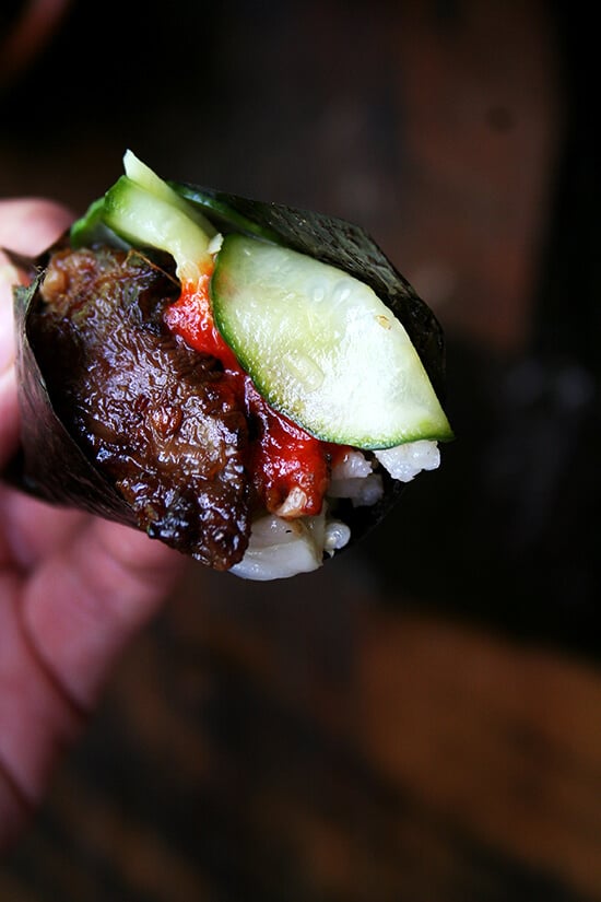 Creating Korean BBQ at home is surprisingly easy: a simple banchan — cucumber-apple pickle — comes together in no time and a bulgogi marinade can be made with pantry items. The rest — roasted seaweed and kimchi — can all be purchased. // alexandracooks.com Creating Korean BBQ at home is surprisingly easy: a simple banchan — cucumber-apple pickle — comes together in no time and a bulgogi marinade can be made with pantry items. The rest — roasted seaweed and kimchi — can all be purchased. // alexandracooks.com