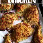 A bowl of mustard-roasted chicken.