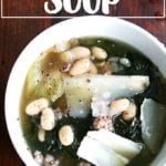 A bowl of white bean soup.