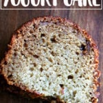 Just-baked applesauce-yogurt cake.