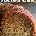 Just-baked applesauce-yogurt cake.