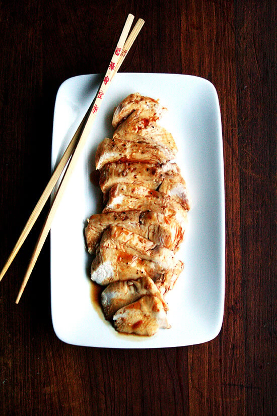 The five-ingredient sauce couldn't be simpler to assemble: chicken stock, soy sauce, sugar, mirin and sake simmer together for 20 minutes or until the sauce has been reduced to a syrupy consistency. This chicken teriyaki sauce relies on that unsubtle salty-sweet dynamic, but it is incredibly tasty and versatile, too. // alexandracooks.com The five-ingredient sauce couldn't be simpler to assemble: chicken stock, soy sauce, sugar, mirin and sake simmer together for 20 minutes or until the sauce has been reduced to a syrupy consistency. This chicken teriyaki sauce relies on that unsubtle salty-sweet dynamic, but it is incredibly tasty and versatile, too. // alexandracooks.com