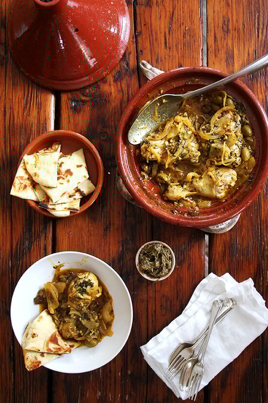 chicken tagine with preserved lemons and green olives