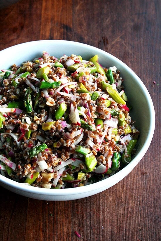 In this wheat berry salad, wheat berries and walnuts combine with asparagus and radishes in an addictive, chewy, crunchy, colorful combination, a simple salad to herald the arrival of spring, which at last appears to be here to stay. // alexandracooks.com In this wheat berry salad, wheat berries and walnuts combine with asparagus and radishes in an addictive, chewy, crunchy, colorful combination, a simple salad to herald the arrival of spring, which at last appears to be here to stay. // alexandracooks.com