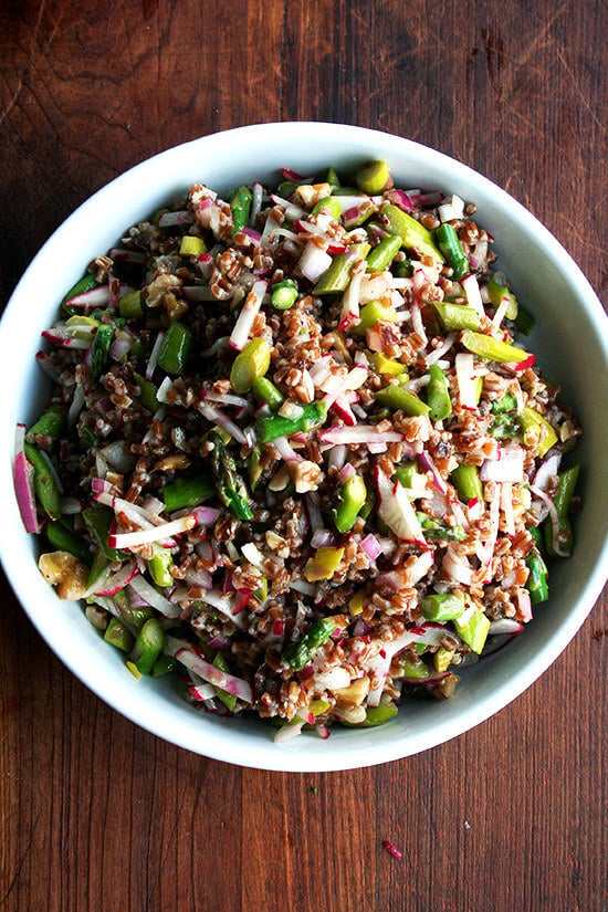 In this wheat berry salad, wheat berries and walnuts combine with asparagus and radishes in an addictive, chewy, crunchy, colorful combination, a simple salad to herald the arrival of spring, which at last appears to be here to stay. // alexandracooks.com In this wheat berry salad, wheat berries and walnuts combine with asparagus and radishes in an addictive, chewy, crunchy, colorful combination, a simple salad to herald the arrival of spring, which at last appears to be here to stay. // alexandracooks.com