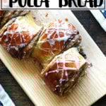 Cinnamon pull-apart bread on a board.