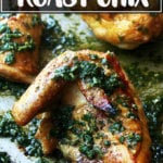 Crispy, herby chicken on a sheet pan.