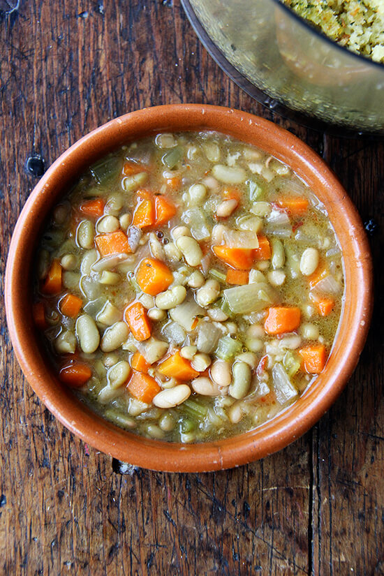 In the span of two weeks, I have managed to deplete a many-years-old supply of dried beans, including flageolets, freeing my pantry of half a dozen half-filled boxes and countless rubber band-bound bags (some holding mere tablespoons of beans). Yes, you guessed it, I have my slow cooker to thank for this small but very satisfying feat. // alexandracooks.com In the span of two weeks, I have managed to deplete a many-years-old supply of dried beans, including flageolets, freeing my pantry of half a dozen half-filled boxes and countless rubber band-bound bags (some holding mere tablespoons of beans). Yes, you guessed it, I have my slow cooker to thank for this small but very satisfying feat. // alexandracooks.com