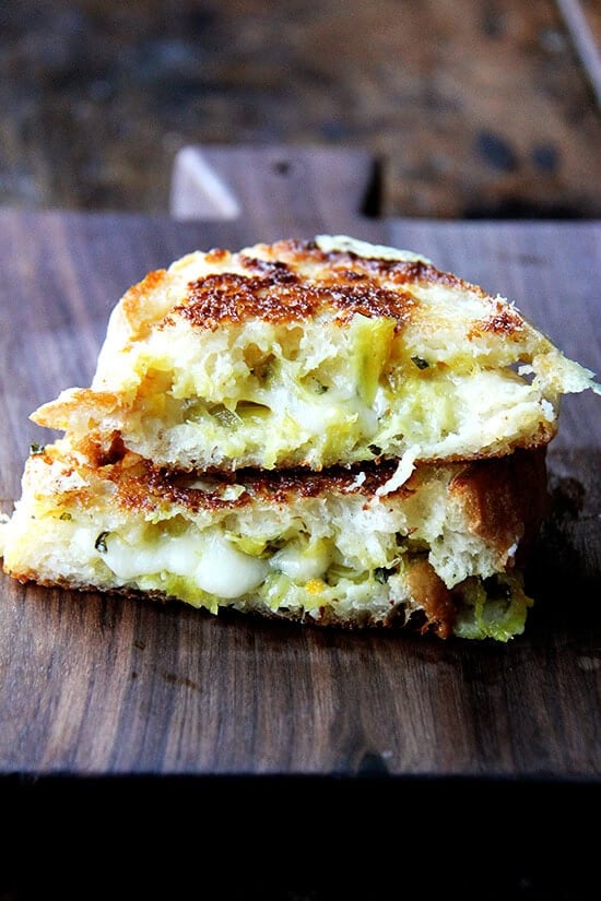 Wisconsin smoked gouda, with its nutty, buttery intensity, is one that can hold its own against this flavorful chutney, and the two make a great match in this smoked gouda grilled cheese sandwich. Here I’ve used one of my favorite techniques for making grilled cheese sandwiches. The technique calls for browning one surface of each slice of bread on the stovetop, tops each untoasted half with cheese, then finishes the melting process in the oven. // alexandracooks.com Wisconsin smoked gouda, with its nutty, buttery intensity, is one that can hold its own against this flavorful chutney, and the two make a great match in this smoked gouda grilled cheese sandwich. Here I’ve used one of my favorite techniques for making grilled cheese sandwiches. The technique calls for browning one surface of each slice of bread on the stovetop, tops each untoasted half with cheese, then finishes the melting process in the oven. // alexandracooks.com