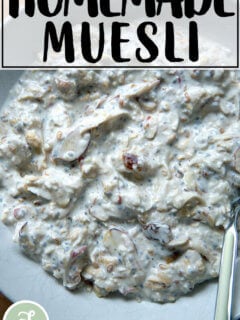 A bowl of Bircher muesli.