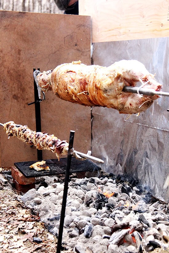 Ever wonder how to put together a Greek Easter? Here's my recap of dying eggs for the tsougrisma, rinsing and soaking intestines for the kokoretsi, and preparing the spit for the lamb we would be roasting over the weekend. // alexandracooks.com Ever wonder how to put together a Greek Easter? Here's my recap of dying eggs for the tsougrisma, rinsing and soaking intestines for the kokoretsi, and preparing the spit for the lamb we would be roasting over the weekend. // alexandracooks.com