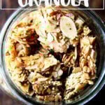 A jar of coconut oil granola.
