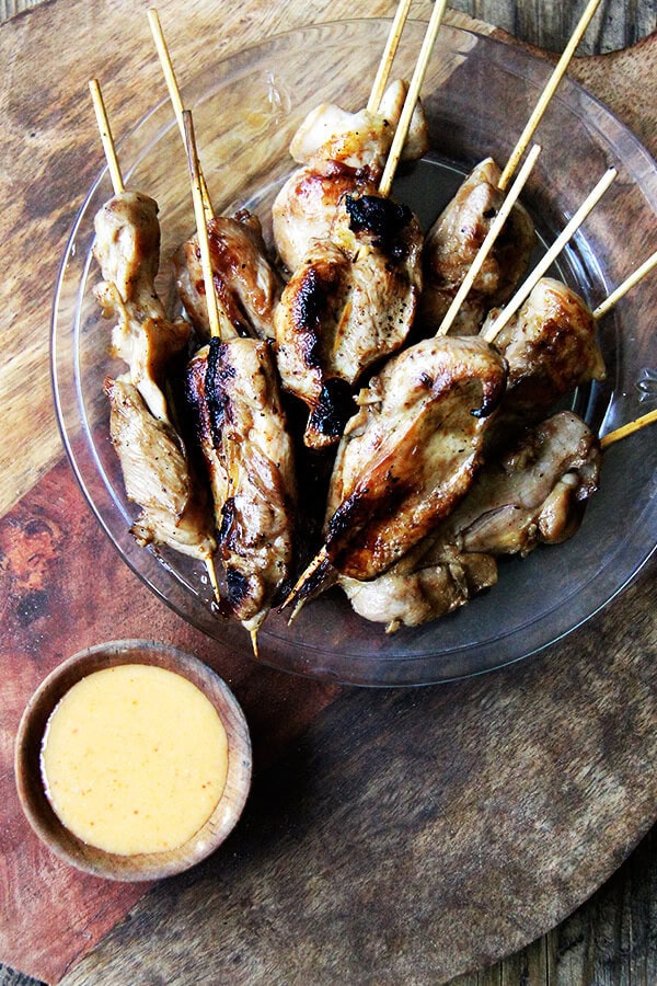 I love this peanut sauce, one I have made a number of times over the years, for its versatility: for chicken satay, lettuce wraps, and fresh spring rolls. It, along with copious amounts of Thai basil, even transforms tofu. // alexandracooks.com I love this peanut sauce, one I have made a number of times over the years, for its versatility: for chicken satay, lettuce wraps, and fresh spring rolls. It, along with copious amounts of Thai basil, even transforms tofu. // alexandracooks.com