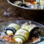 A plate of zucchini involtini