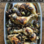 Sheet pan roast chicken and Brussels sprouts.