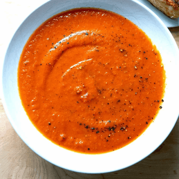 A bowl of tomato soup.