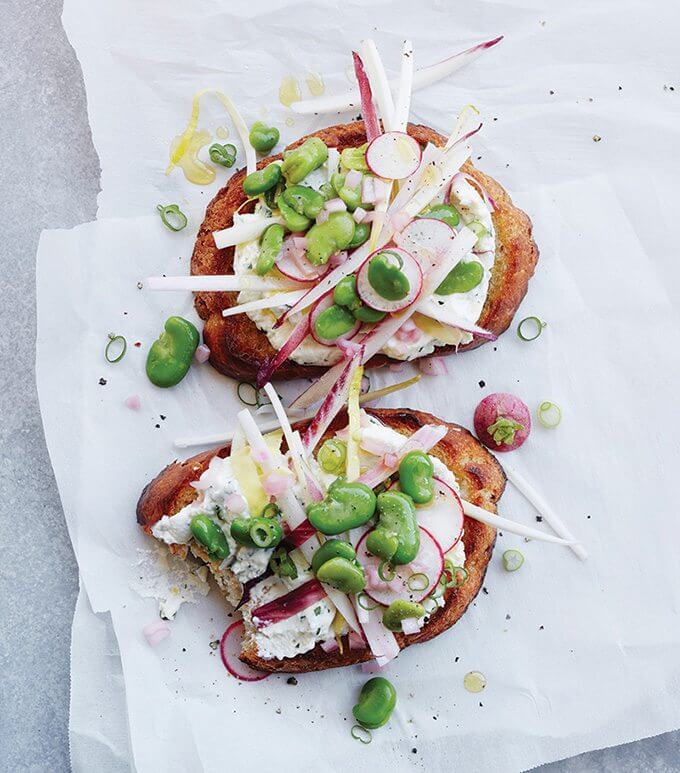 You will relish this endive and fava tartine—ricotta, pea shoots, radishes, and herbs—each spring-filled bite assuring you that you can endure a few more weeks of winter. This is the tartine to make when you’ve had your fill of comfort foods—of soups and stews and roasts and braises—and you long for something fresh and bright. // alexandracooks.com You will relish this endive and fava tartine—ricotta, pea shoots, radishes, and herbs—each spring-filled bite assuring you that you can endure a few more weeks of winter. This is the tartine to make when you’ve had your fill of comfort foods—of soups and stews and roasts and braises—and you long for something fresh and bright. // alexandracooks.com