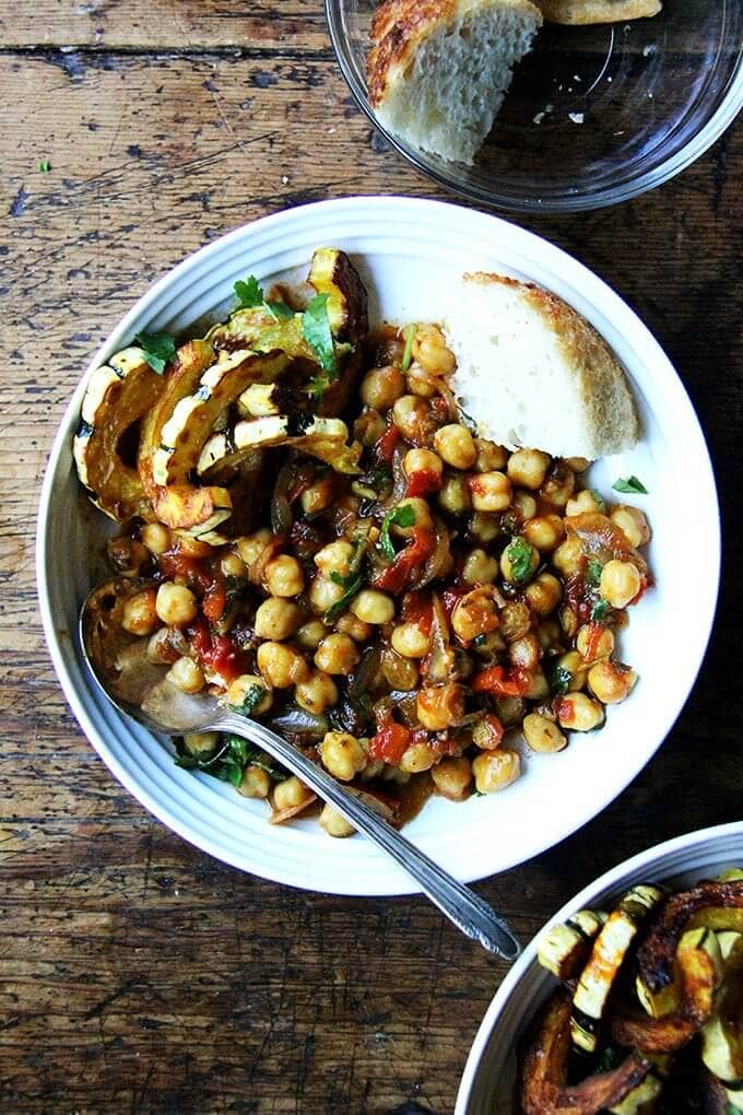 Chickpea tagine with tomato jam.