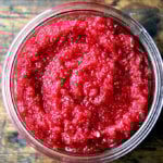 An overhead shot of a no-cook easy cranberry sauce.
