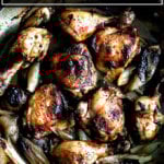 One pan roast chicken and shallots.