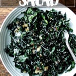 A bowl of kale salad.