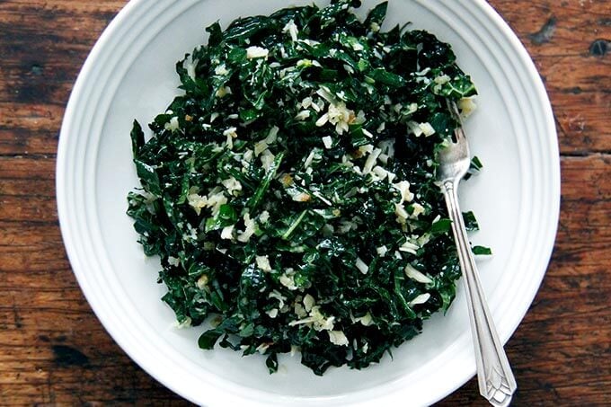 Kale salad in a bowl.
