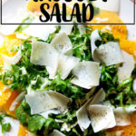 A plate of orange-arugula salad.