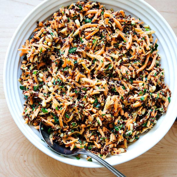 carrot-quinoa salad with lemon-tahini dressing