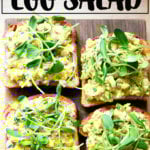 Avocado egg salad on toast.