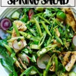 A bowl of spring fattoush salad.