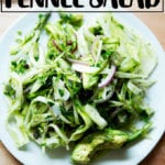 Shaved fennel and avocado salad with currants.