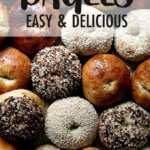 A board of homemade bagels.