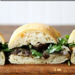 balsamic-roasted eggplant and arugula sandwiches