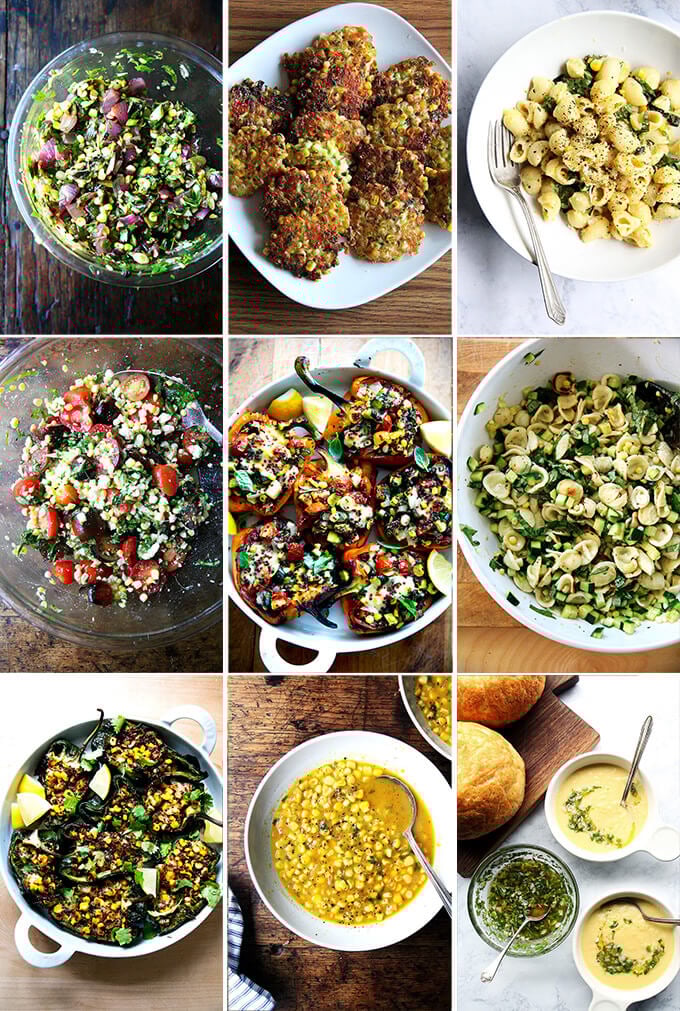 A montage of corn recipes.